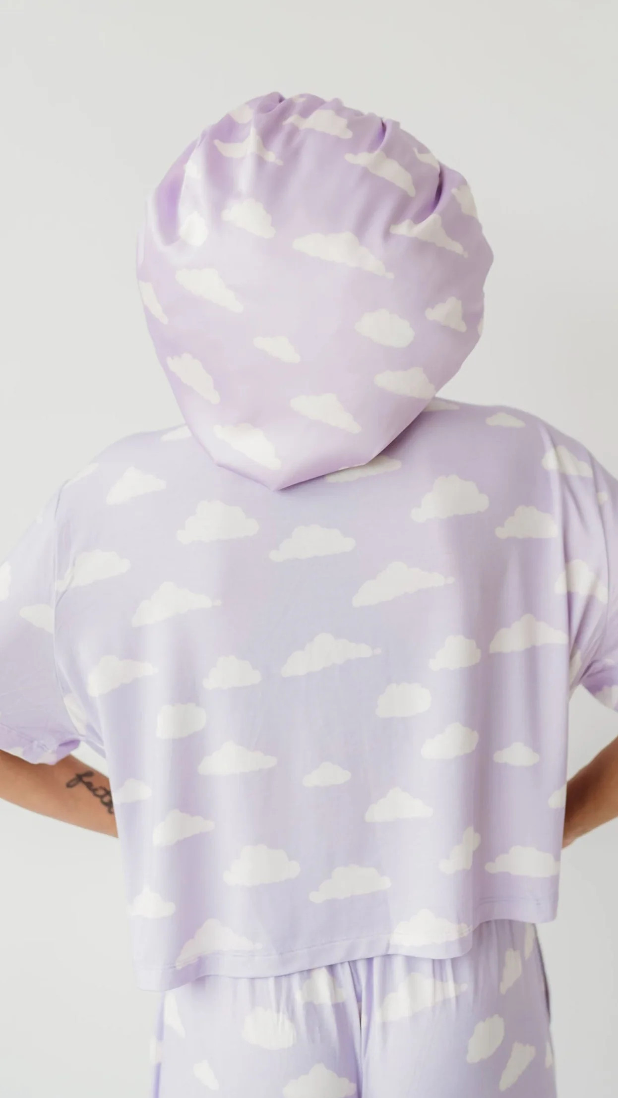 Adult Satin Bonnet in Lavender Skies | Silks Design
