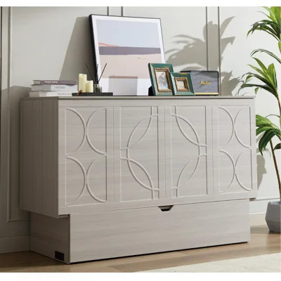 Cabinet Bed With Storage, Queen Bed ,Folding Foam Mattress & Oversized Drawers, Murphy Bed , Set Of Sockets & Usb Ports,Space-Saving Folding Murphy Be | Wayfair North America