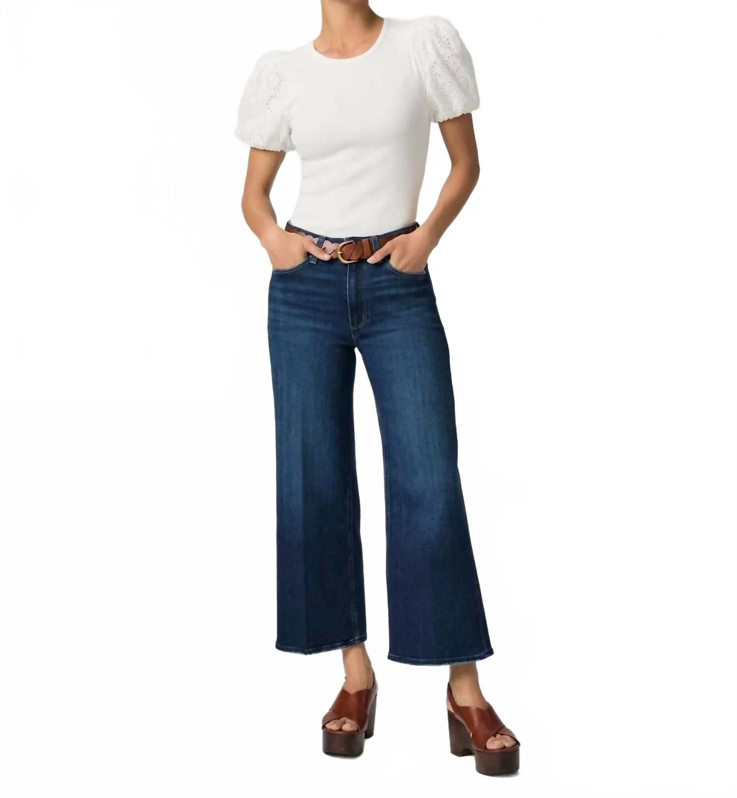 Anessa High Waist Ankle Wide Leg Jeans In Overdrive | Shop Simon
