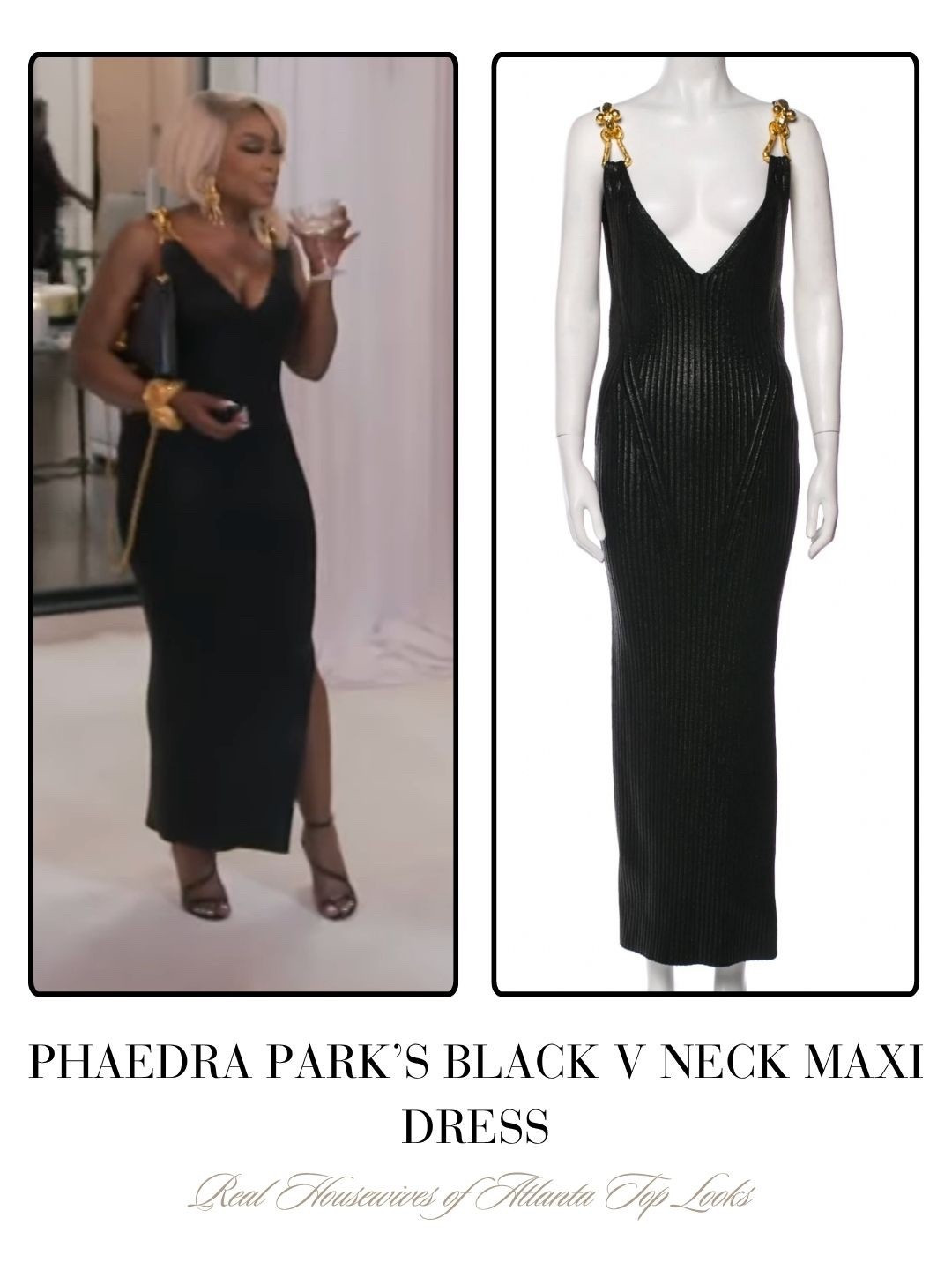 Phaedra Park’s Black V Neck Maxi Dress 