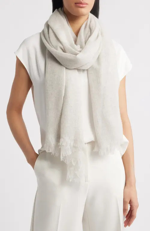 Nordstrom Textured Cashmere Scarf in Light Grey at Nordstrom | Nordstrom