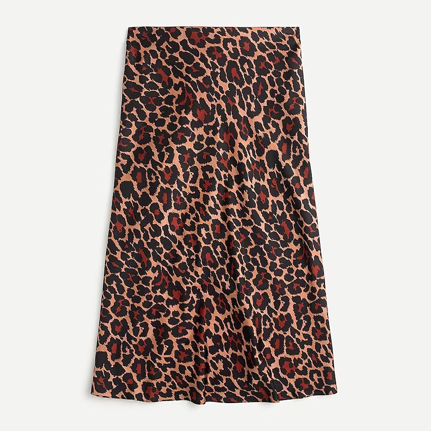 Pull-on slip skirt in leopard | J.Crew US