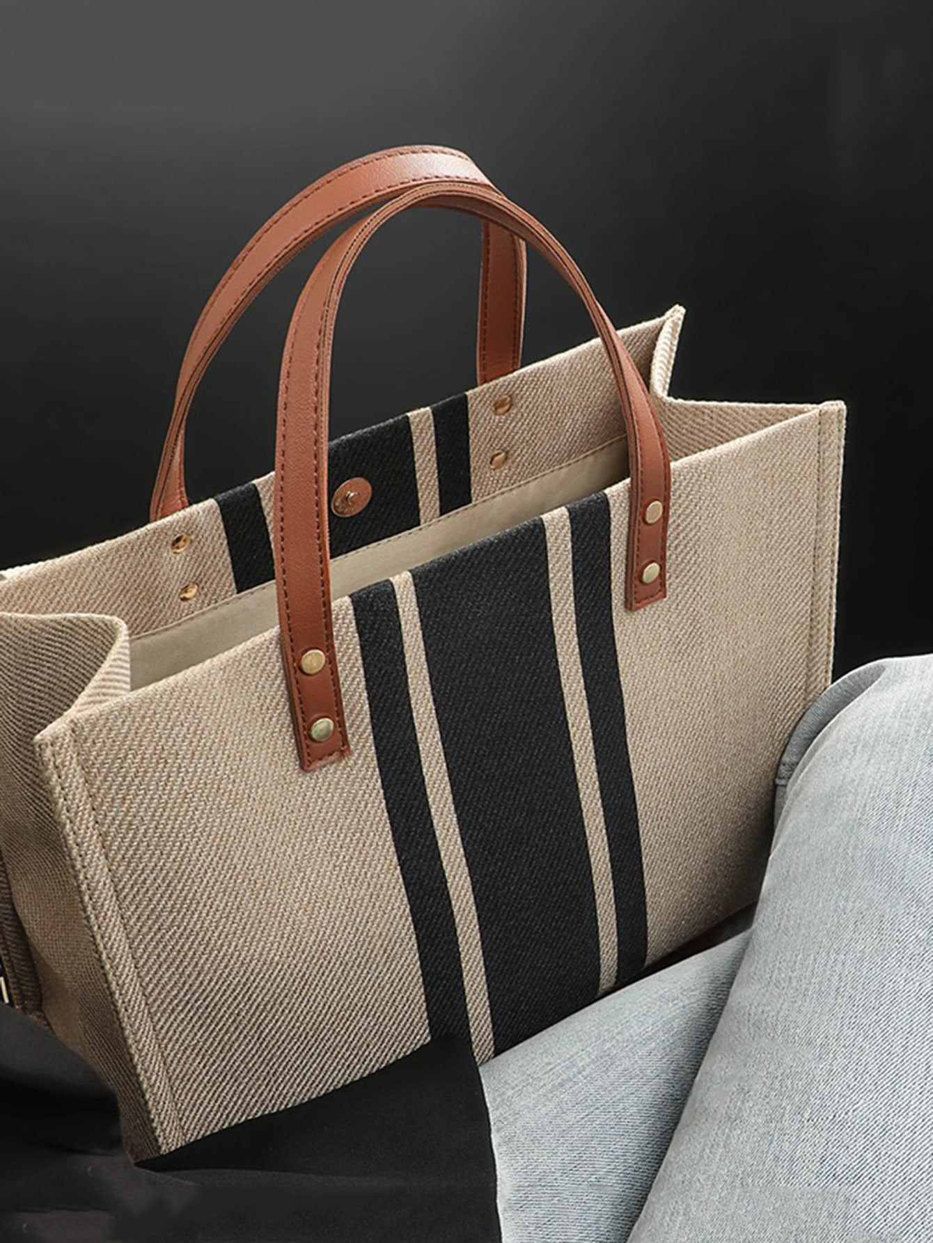 Simple Large-capacity Handbag, Portable Casual Storage Tote Bag, Multifunctional Shopping Satchel... | SHEIN