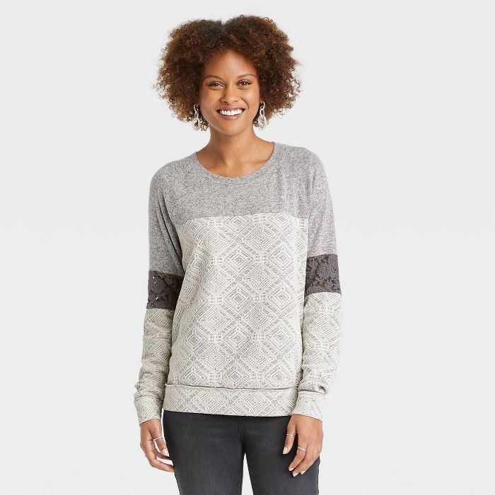 Women&#39;s Raglan Long Sleeve Pullover Sweater - Knox Rose&#8482; Ivory S | Target
