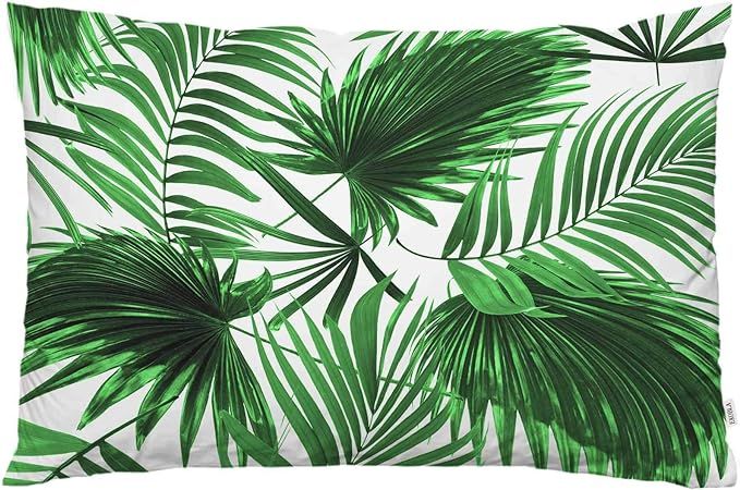 EKOBLA Throw Pillow Cover Palm Leaf Tropical Plant Vivid Realistic Tree Branch Pattern Natural Bo... | Amazon (US)