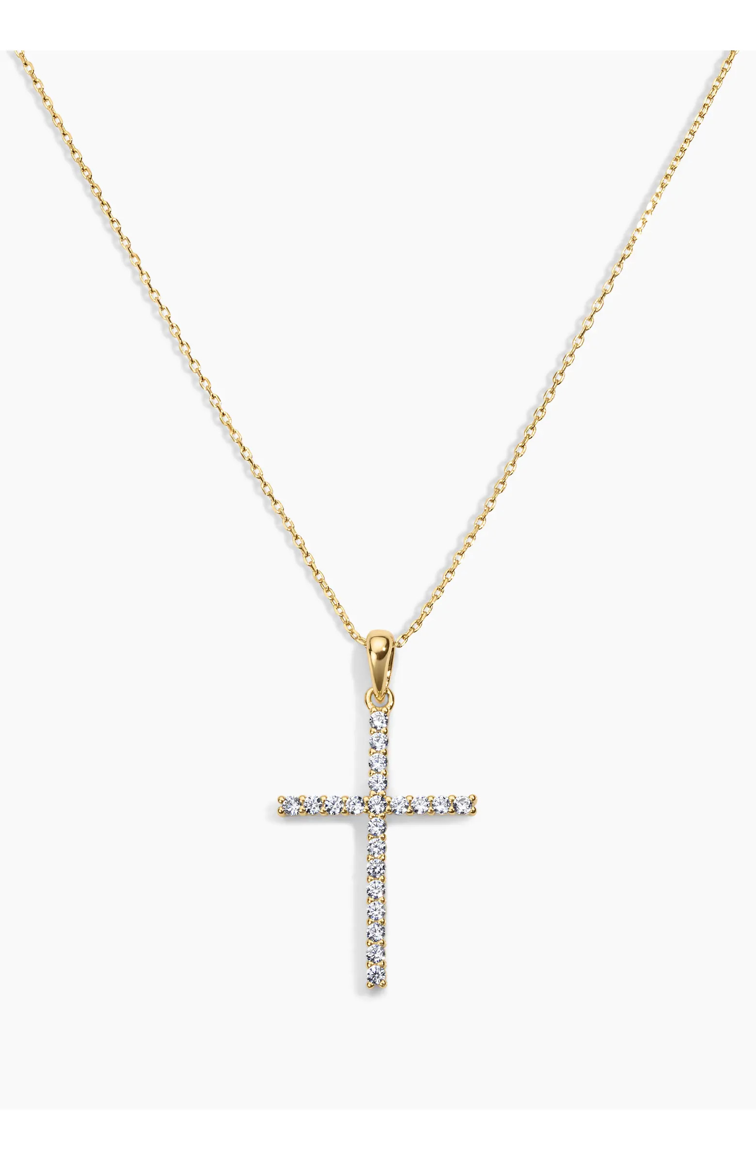 Electric Picks Dove Cubic Zirconia Cross Necklace | Nordstrom | Nordstrom