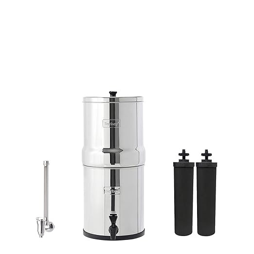 Big Berkey Gravity-Fed Water Filter System with 2 Black Berkey Elements Plus Deluxe 7" Stainless ... | Amazon (US)