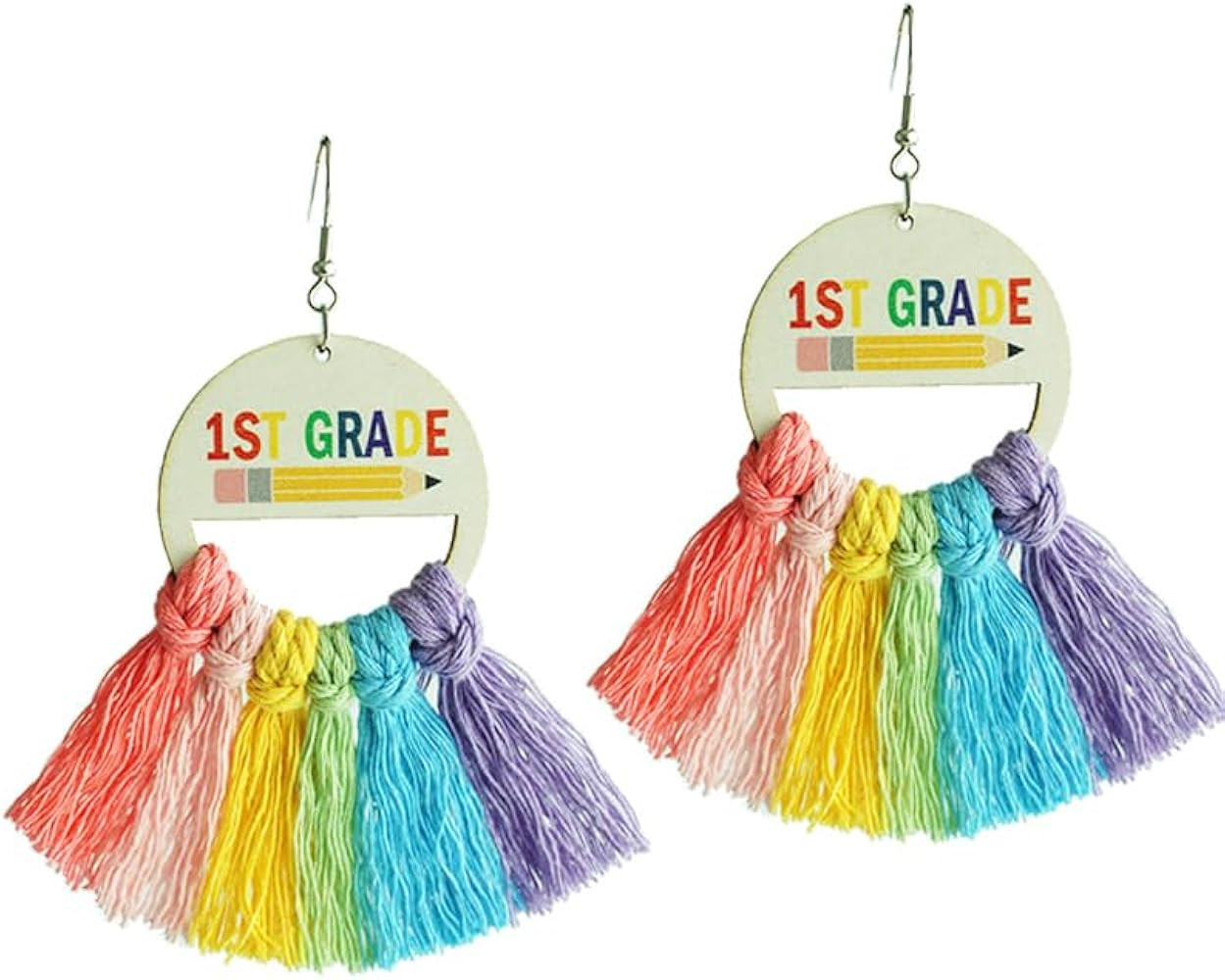 Colorful First Day of School Dangle Earring for Women Teacher's Day Earrings Funny Back To School... | Amazon (US)