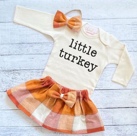 Thanksgiving Outfit Baby Girl Little Turkey Fall Outfit | Etsy | Etsy (US)