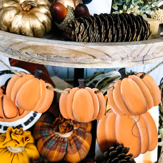 Pumpkin Banner, Pumpkin Wood Banner, Pumpkin Garland | Etsy (US)