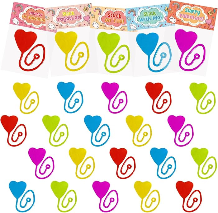 30Pcs Valentines Hearts Sticky Hands with 30Pcs Cards for Kids Party Favors Classroom Prize, Vale... | Amazon (US)