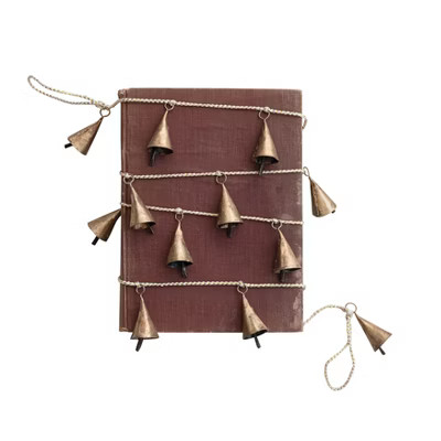 Storied Home Golden Iron Bell Garland with Rustic Charm | Target