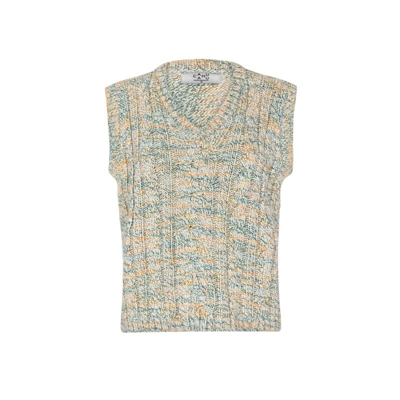 Naella Knitted Vest In Blue | Wolf and Badger (Global excl. US)