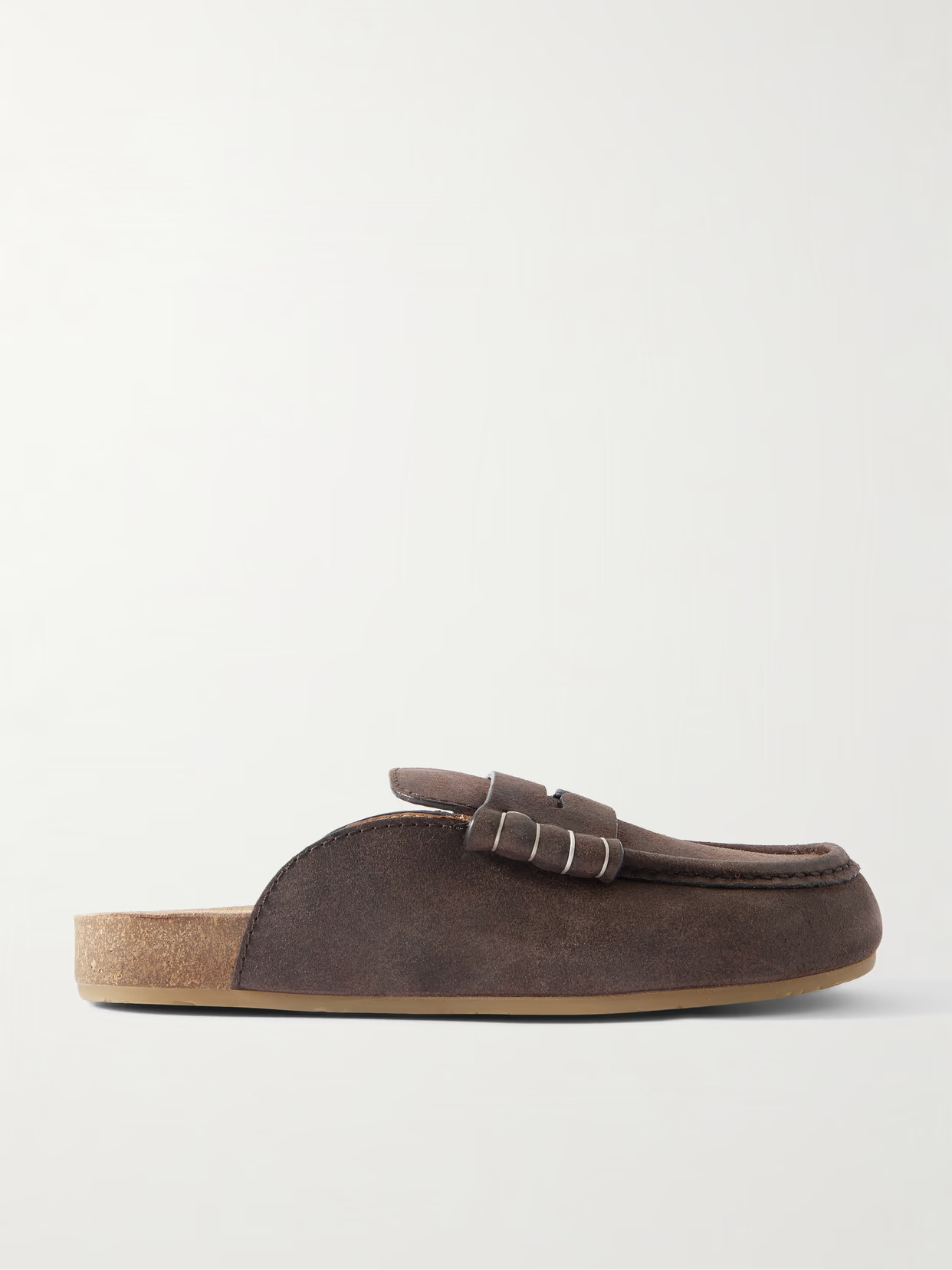 JW Anderson - Stitch Leather Mules - Brown | NET-A-PORTER (US)