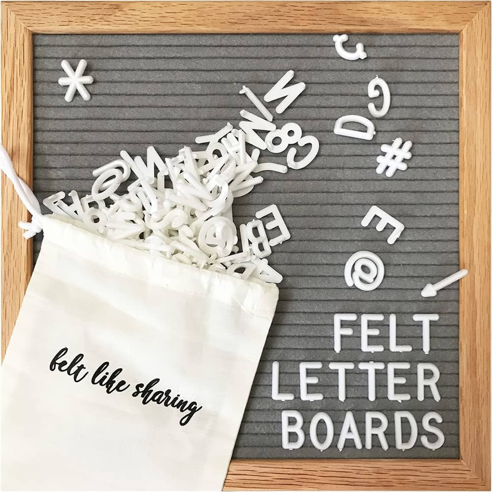 Felt Letter Board, 10x10in Changeable Letter Board with Letters White 300 Piece - Felt Message Bo... | Amazon (US)