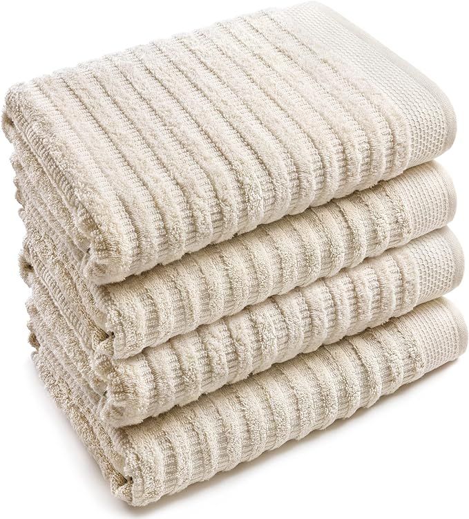 Softerry Pure Organic Cotton Bath Towel Set - 100% Soft Cotton - Extra Absorbent and Durable - 50... | Amazon (US)