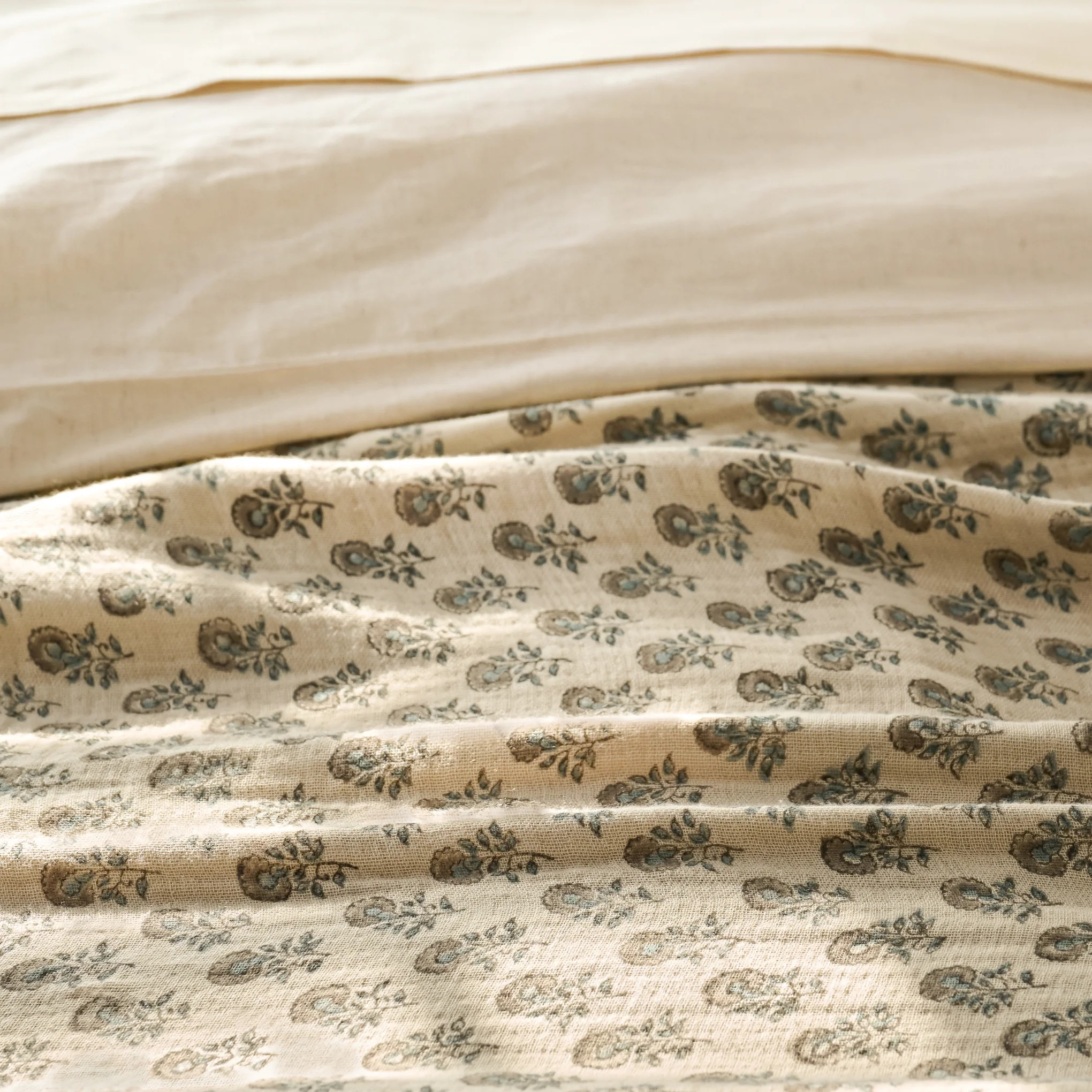 Floral Block Print Reversible Throw | Magnolia