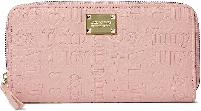 Juicy Couture Daydream Large Zip Around Play On Words Deboss Macaroon One Size | Amazon (US)