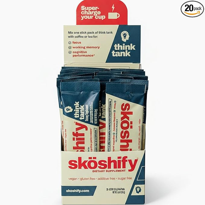 Think Tank by Skoshify - Memory and Focus Brain Supplement – Coffee Mix-in Powder for Brain Hea... | Amazon (US)