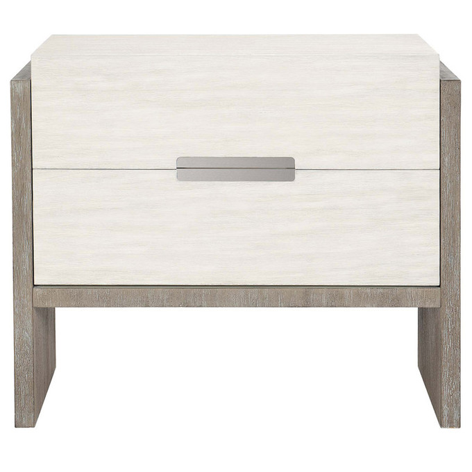 Click for more info about Miguel Rustic Lodge White Wood 2 Drawer Nightstand