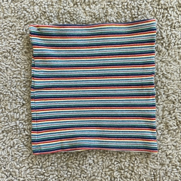 Brandy Melville tube top tank. Multi color striped green, blue, orange yellow | Poshmark