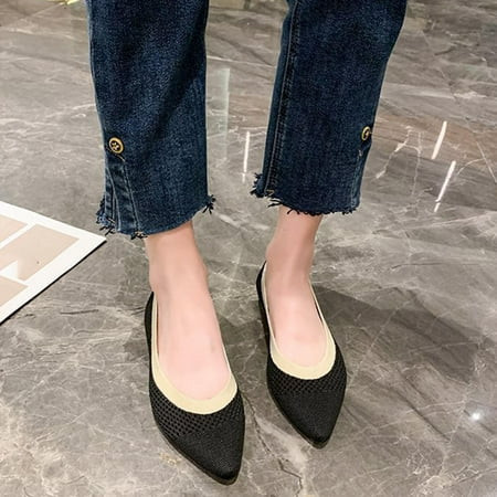 absuyy Womens Flats Shoes- Fashion Mesh Slip on Low Top Casual Comfy Shoes Black Size 35 | Walmart (US)