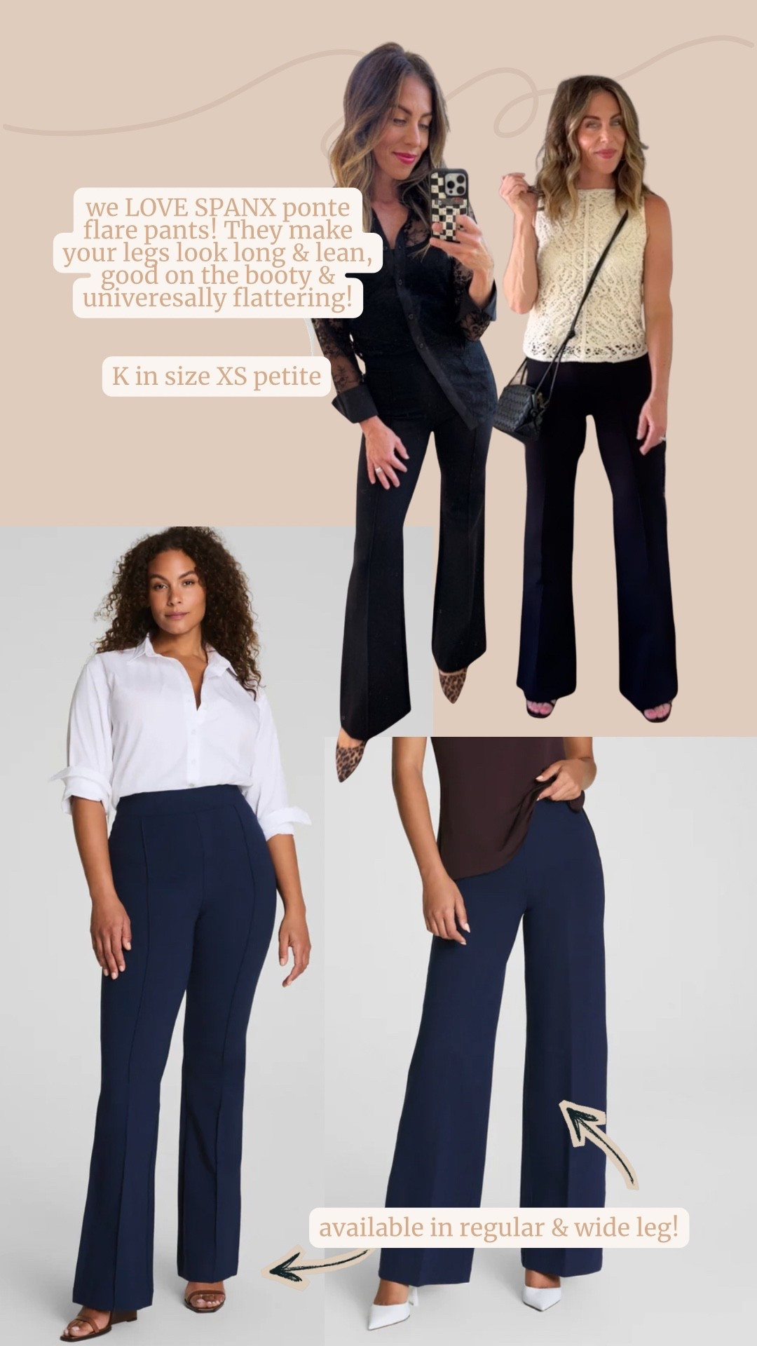 USE CODE: LTKSPANX for 20% sitewide!

Our favorite item from
Spanx is hands down these Ponte flare pants! Flattering on everybody type, stretchy, comfortable fabric!

K wearing XS petite

#LTKWorkwear #LTKPetite #LTKgrwm