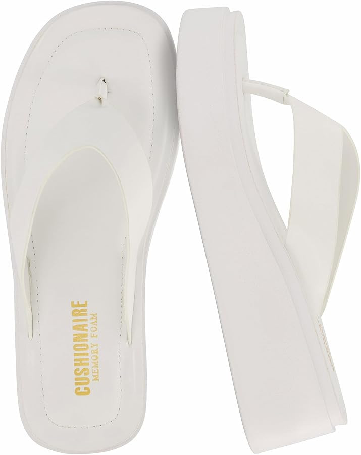 CUSHIONAIRE Pippin Chunky Platform Flip Flops, Stylish Wedge Flip Flops for Women with Cushioned ... | Amazon (US)