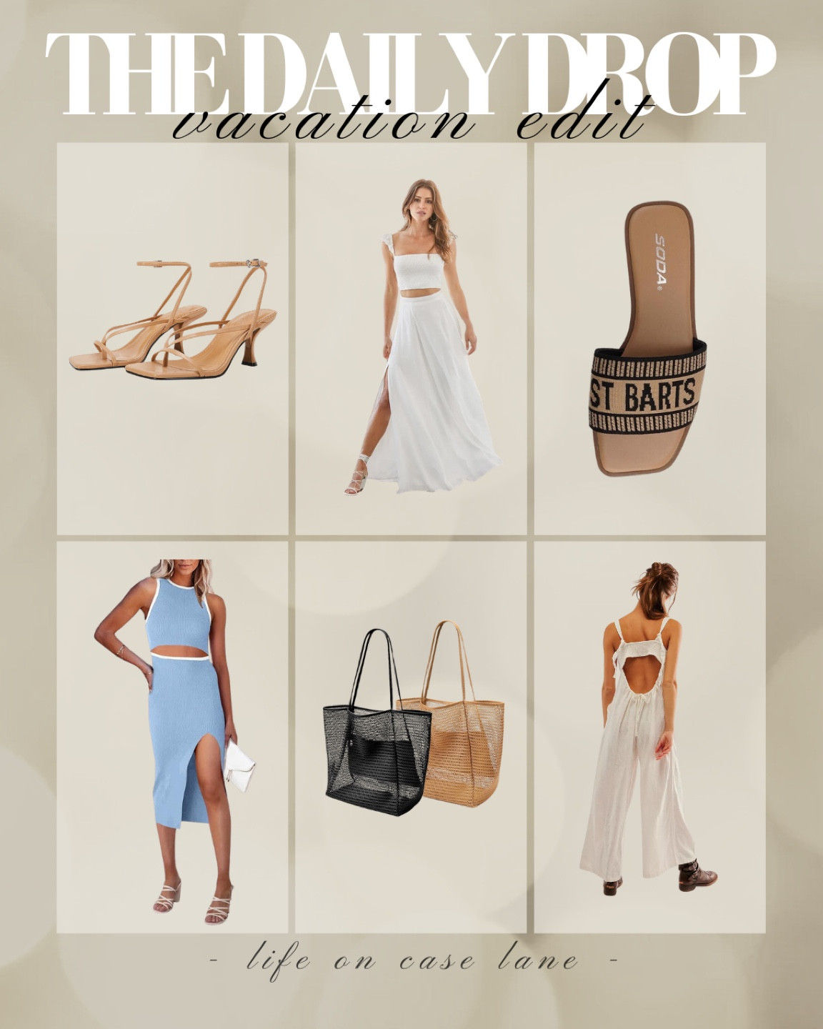 Vacation outfit - heels, beach sandals, beach bag, 2 piece set 

#LTKShoeCrush #LTKTravel #LTKSwim