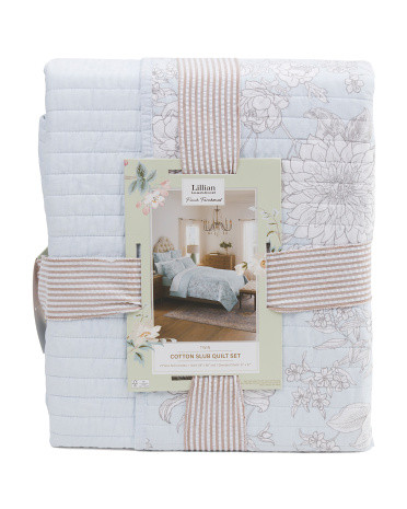 Cotton Slub Floral Quilt Set | Polyester/Cotton | Marshalls