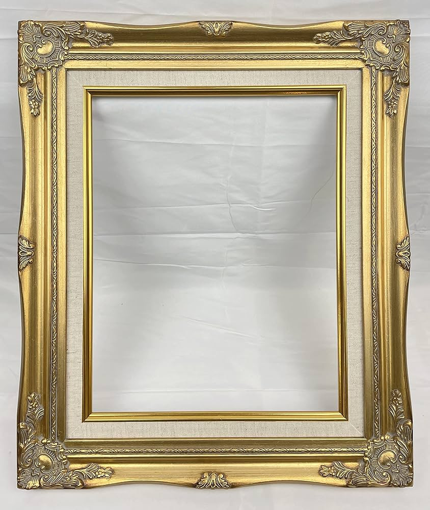 TP Picture Frame (No Glass and Backing)- Classic Gold Ornate Wood/Gesso with Cream Linen Liner, A... | Amazon (US)