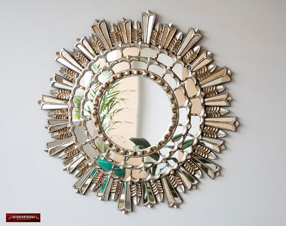 Silver Round Mirror for Wall 31.5 From Peru Luxury - Etsy | Etsy (US)