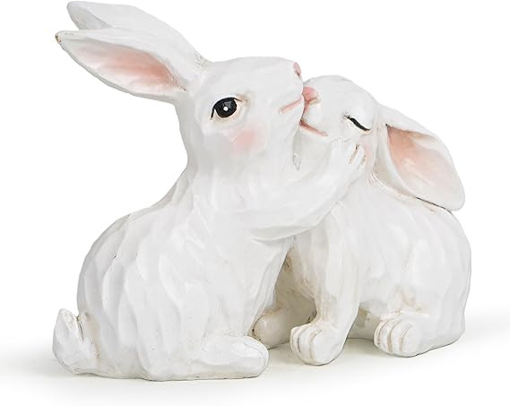 Hodao Easter Couple Bunny Decorations Spring Indoor Home Decor Electroplated European Mini Bunny ... | Amazon (US)