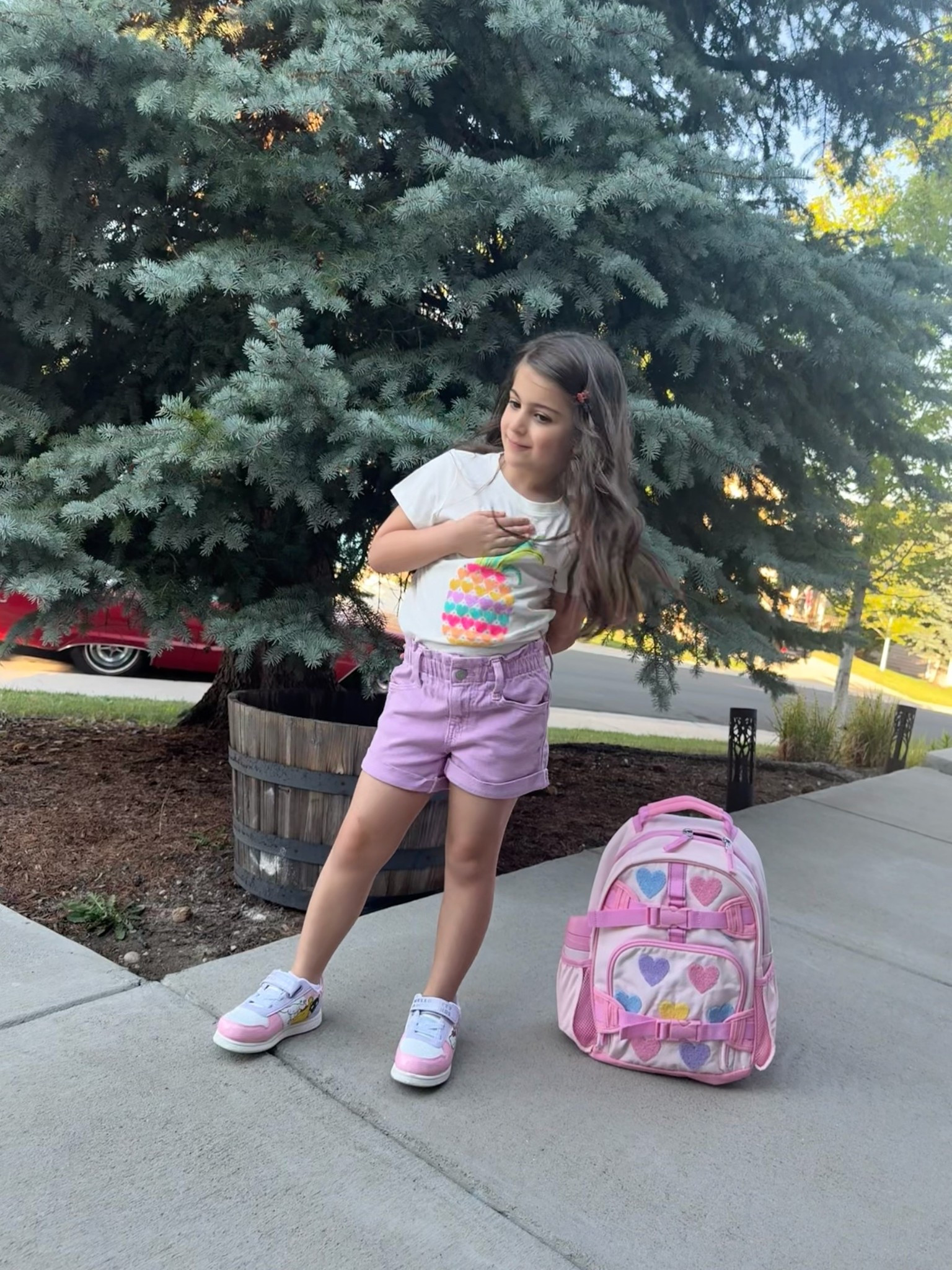 ✨ First day of preschool vibes 
Pastel hearts, playful shorts, and the sweetest little sneakers — my girl is all set for her big day. 💜💗💛

I linked her whole look in LTK: tee, shorts, sneakers, socks, backpack, lunchbox & sippy cup — all the pastel cuteness for back-to-school 💫

#LTKSaleAlert #LTKShoeCrush #LTKKids