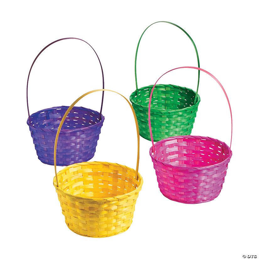 Large Solid Color Bamboo Easter Baskets - 12 Pc. | Oriental Trading Company