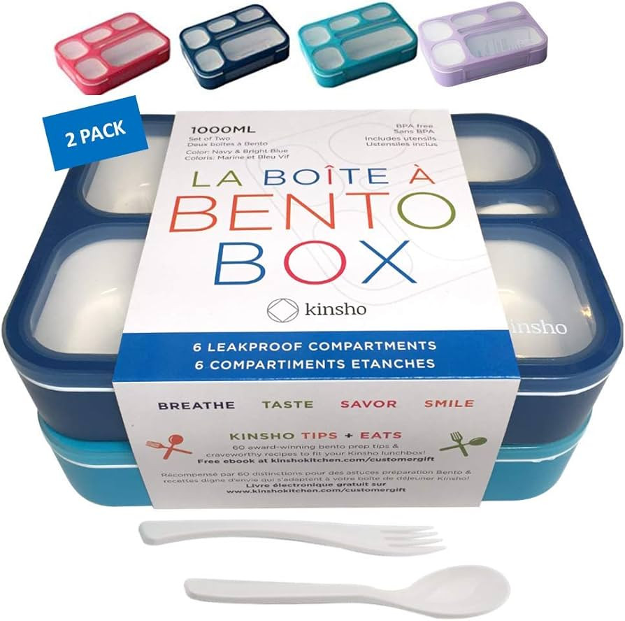 Bento-Box Lunch Boxes for Kids, Boys, Adults. Leakproof Lunch Set, Bentoboxes for School or Work.... | Amazon (US)