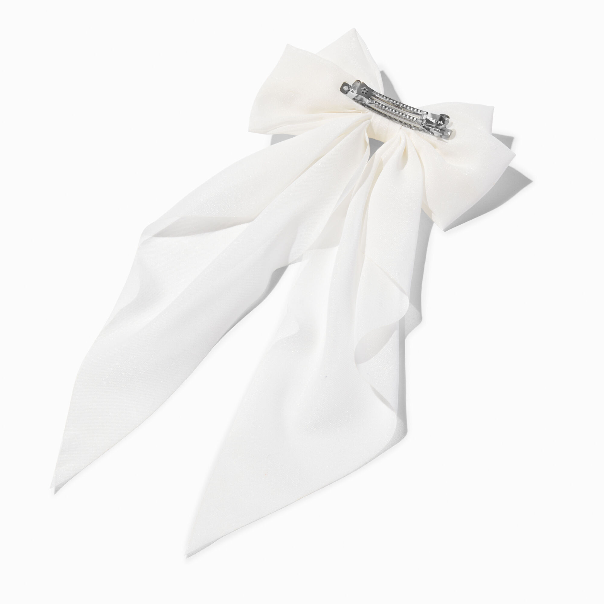 White Long Tail Hair Bow Clip | Claire's (UK)