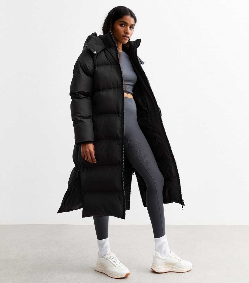 Petite Black Hooded Longline Puffer Coat | New Look | New Look (UK)