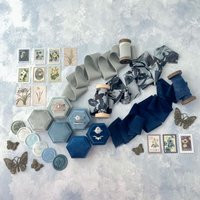 Flat Lay Props, Wedding Lay Accessories, Styling Kit, Flatlay Dusty Blue Ring Box Detail Kit | Etsy (US)