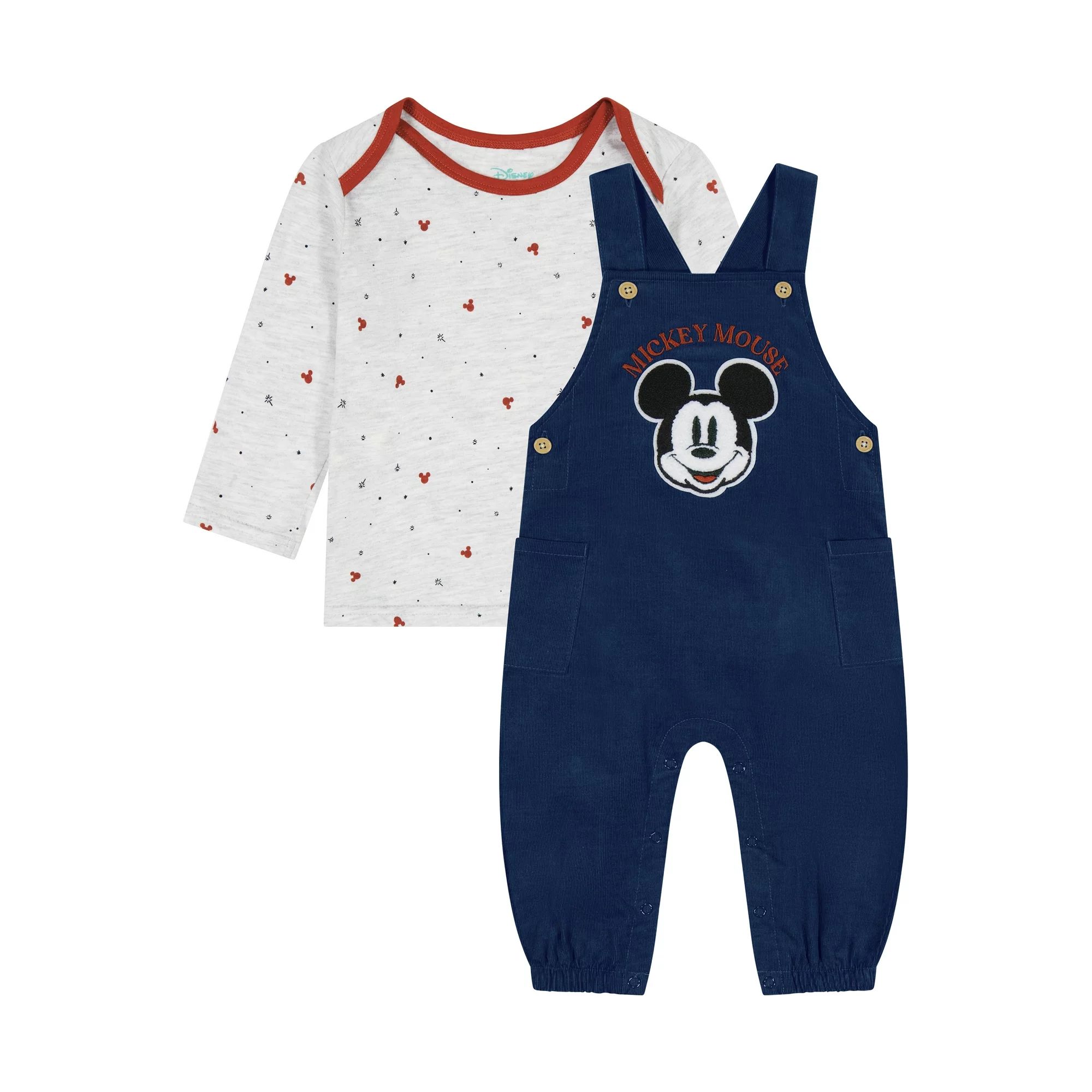 Mickey Mouse Baby Boy Overall Set, Sizes 0/3 Months - 24 Months | Walmart (US)