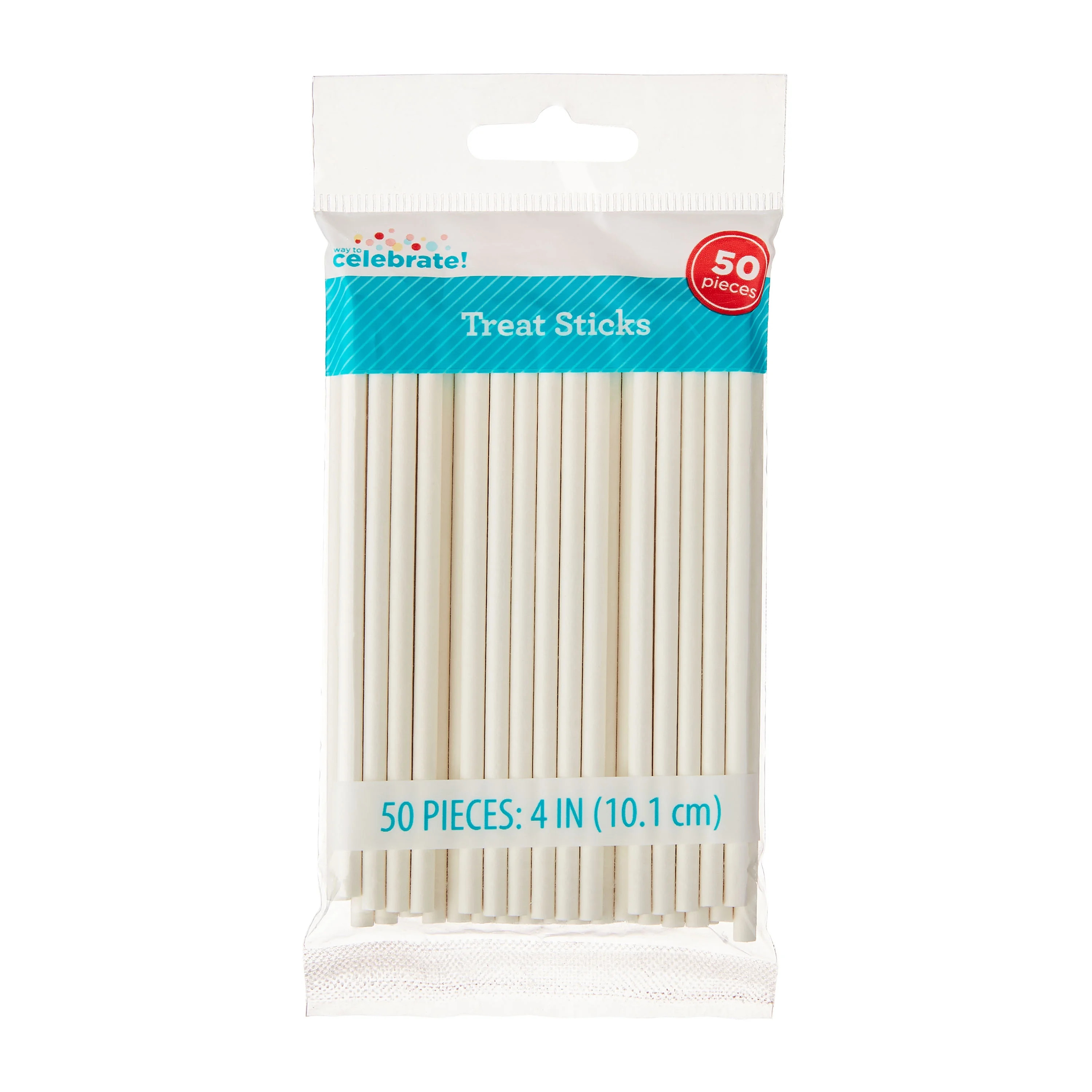 4" White Paper Treat Sticks, 50 Count, by Way To Celebrate | Walmart (US)