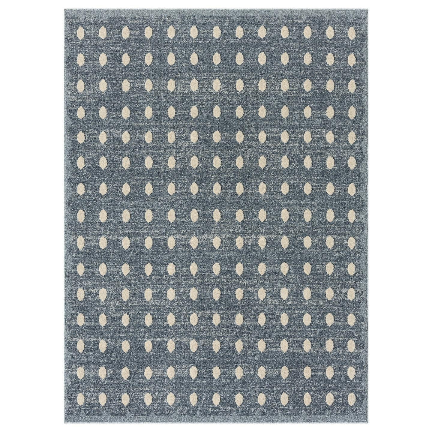Luxe Weavers Modern Geometric Dots Blue 9x12 Area Rug, Non-Fade Carpet | Walmart (US)