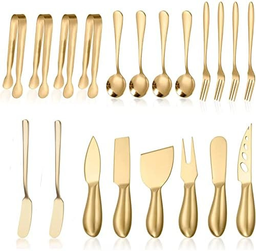 20 Pieces Charcuterie Board Accessories - Cheese Knife Set - Cheese Butter Spreader Knife - Stain... | Amazon (US)