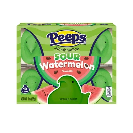 PEEPS, Sour Watermelon Flavored Marshmallow Chicks Easter Candy, 10ct. (3.0 oz.) | Walmart (US)