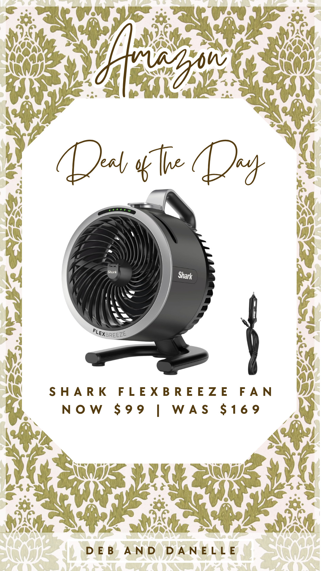 Amazon's deal of the day is the Shark FlexBreeze HydroGo Fan. It is portable, evaporating mist, and comes with a car charger.  

 #LTKSeasonal #LTKHome #LTKSaleAlert