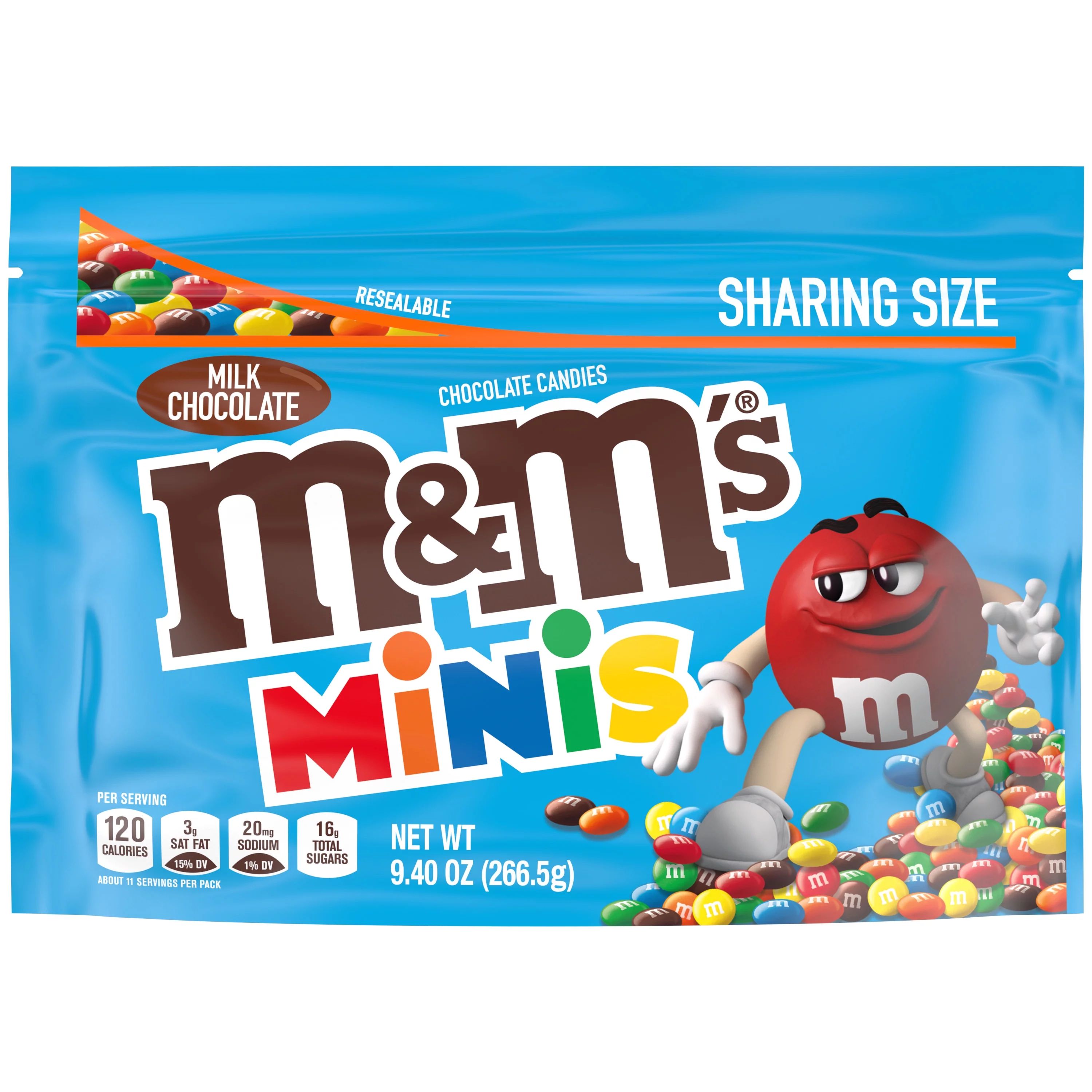 M&M's Minis Milk Chocolate Candy, Sharing Size - 9.4 oz | Walmart (US)