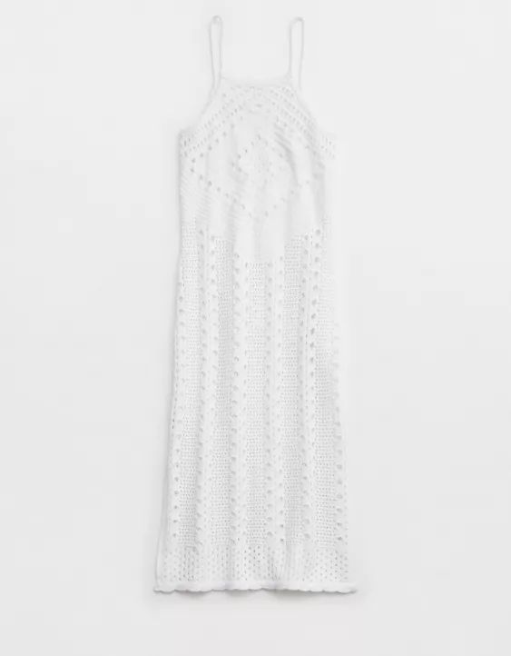 Aerie Crochet Halter Midi Dress | Aerie