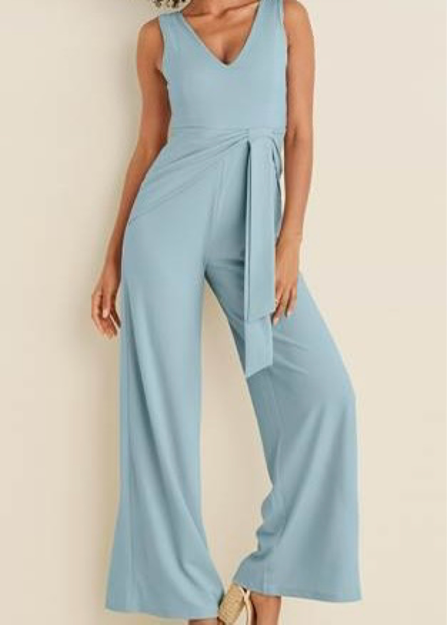 Light blue wide leg jumpsuit (also available in white and coral). Perfect for any summer occasion… add any blazer to make it a work outfit! I am 5’4”, 113 lbs, and wearing a size small. Note: perfect fit, but the pants had to be hemmed (way too long). 15% off shoes with code: Amy15 👠

#LTKfindsunder50 #LTKshoecrush

#LTKSeasonal