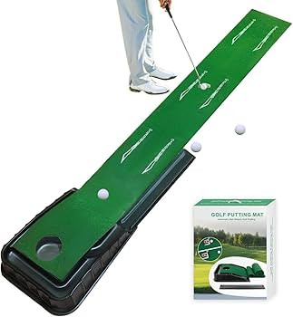 MYKUJA Putting Green Indoor Golf Putting Mat with Auto-Ball Return - Putter Alignment Guides at 3... | Amazon (US)