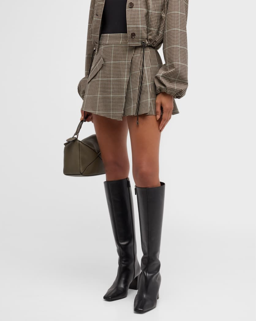 Adriana Micro Check Mini Skirt | Neiman Marcus